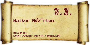 Walker Márton névjegykártya